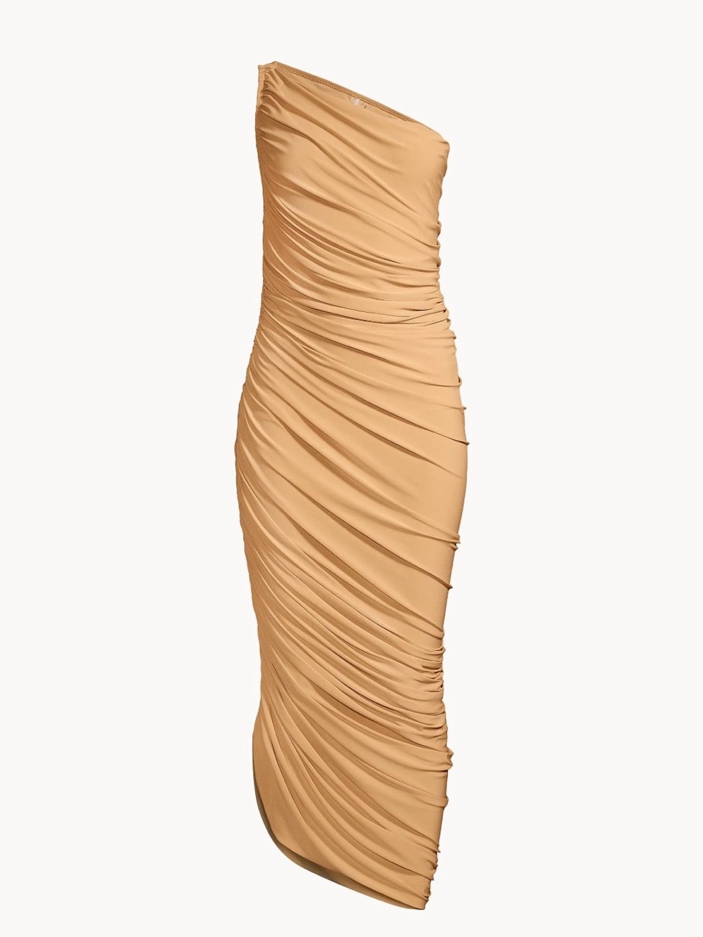 Norma Kamali One-Shoulder Ruched Midi Dress